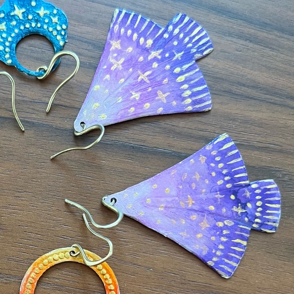 Handmade hand painted earrings - Picture 8 of 8